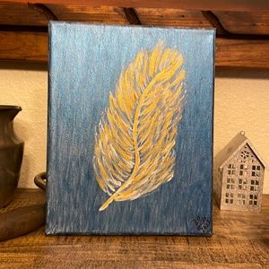 Canvas Acrylic Painting / My fall feather